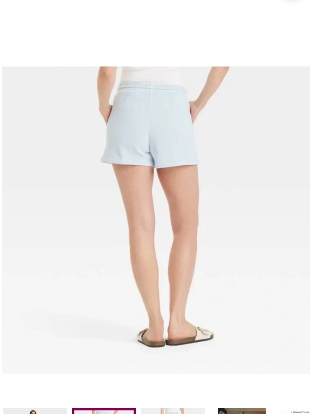 Universal Thread Pale Blue Ribbed Tank & Shorts Matching Set
